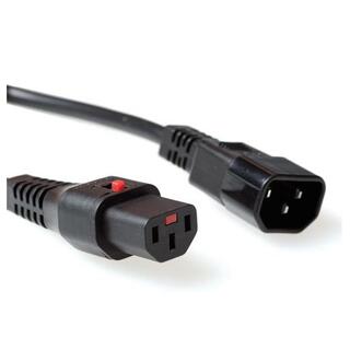 Strømkabel C13 C14 -  1,0 m iEC Lock 3x1,00mm² Sort